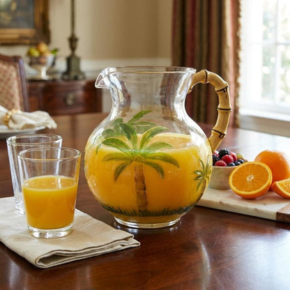 Clear And Green Acrylic Convex Curve Shape Stemless Pitcher HomeRoots