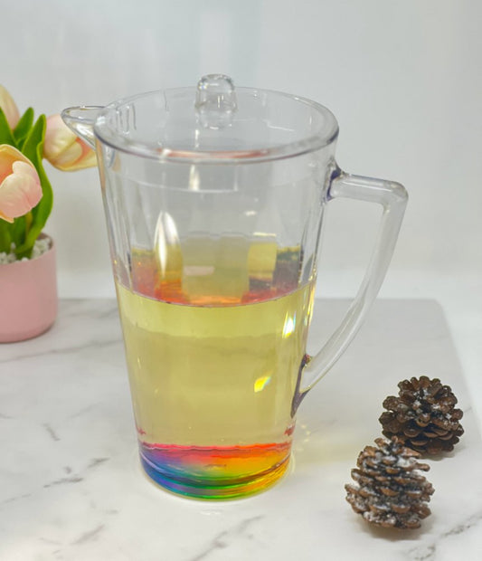2.5 Clear and Rainbow Diamond Acrylic Pitcher HomeRoots