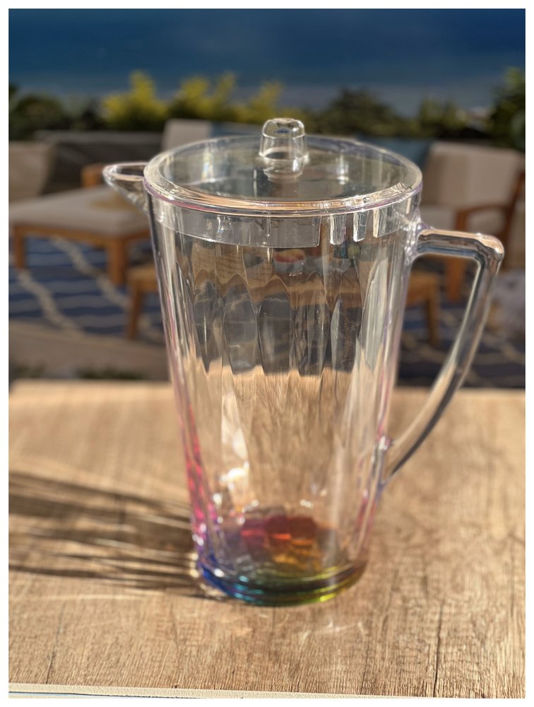 2.5 Clear and Rainbow Diamond Acrylic Pitcher HomeRoots