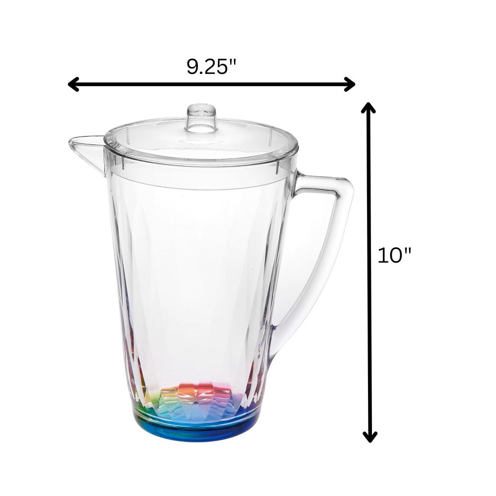 2.5 Clear and Rainbow Diamond Acrylic Pitcher HomeRoots