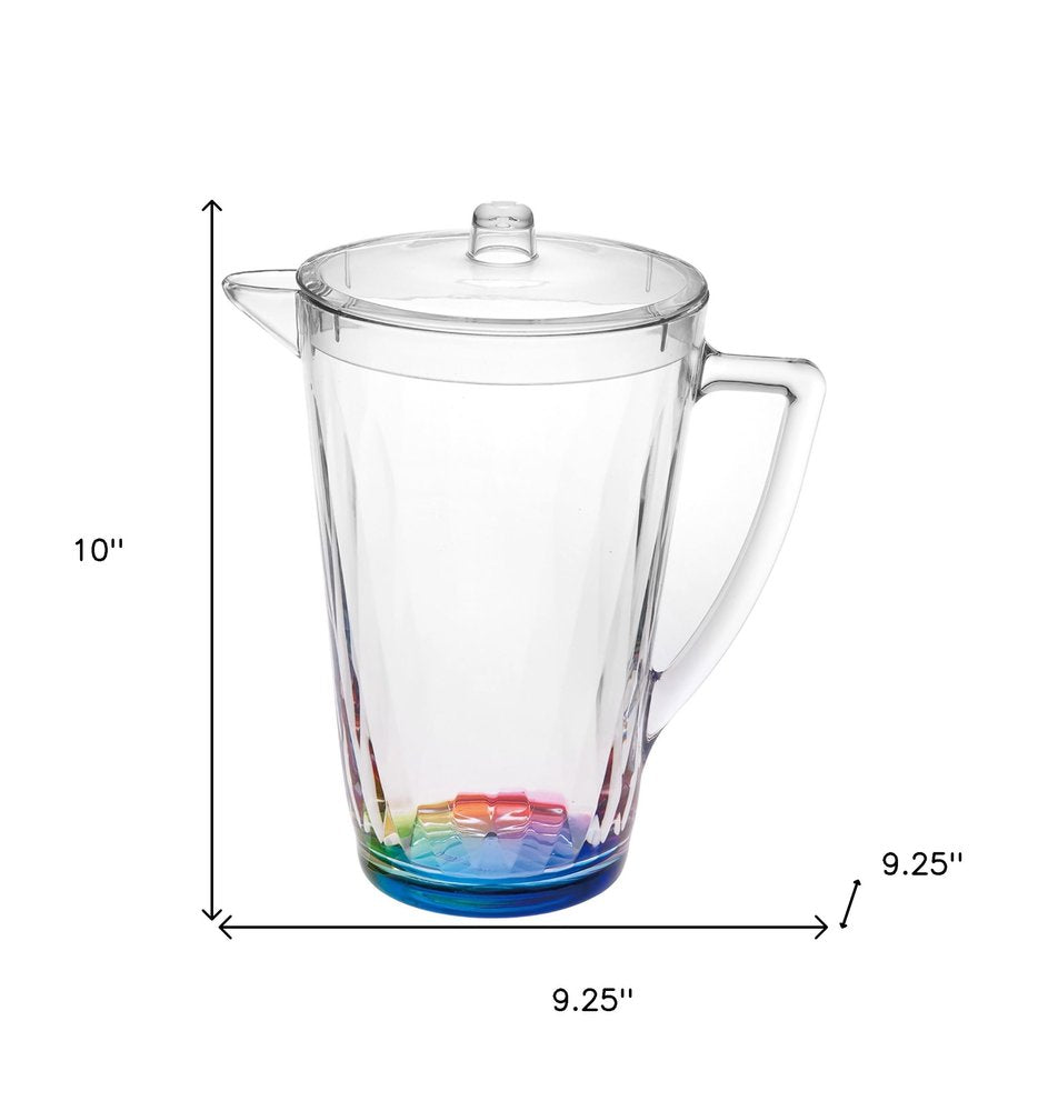 2.5 Clear and Rainbow Diamond Acrylic Pitcher HomeRoots
