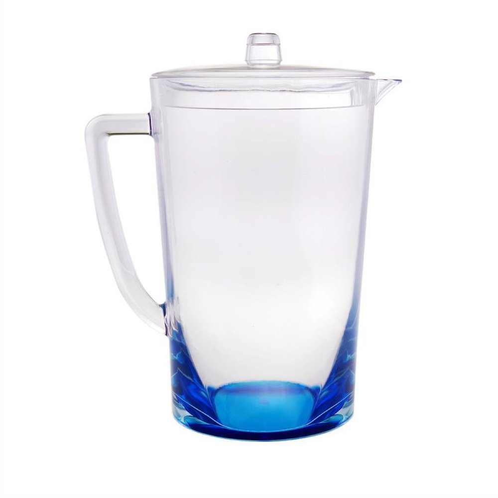 2.75 Quart Clear and Blue Acrylic Pitcher