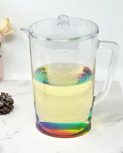 2.75 Quart Clear and Rainbow Acrylic Pitcher HomeRoots