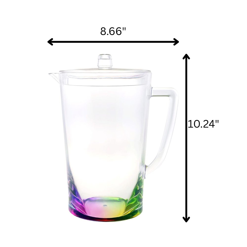 2.75 Quart Clear and Rainbow Acrylic Pitcher HomeRoots