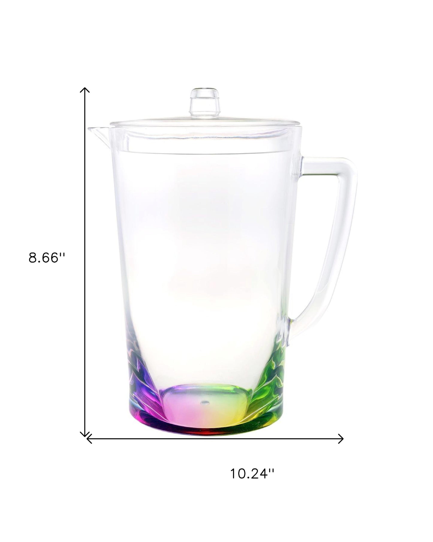 2.75 Quart Clear and Rainbow Acrylic Pitcher