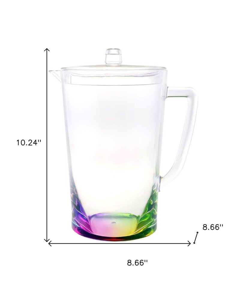 2.75 Quart Clear and Rainbow Acrylic Pitcher HomeRoots