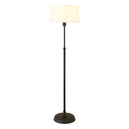 60" Black Traditional Shaped Floor Lamp With White Frosted Glass Drum Shade