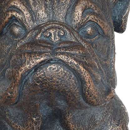 16" Antiqued Bronze Bulldog Outdoor Statue HomeRoots
