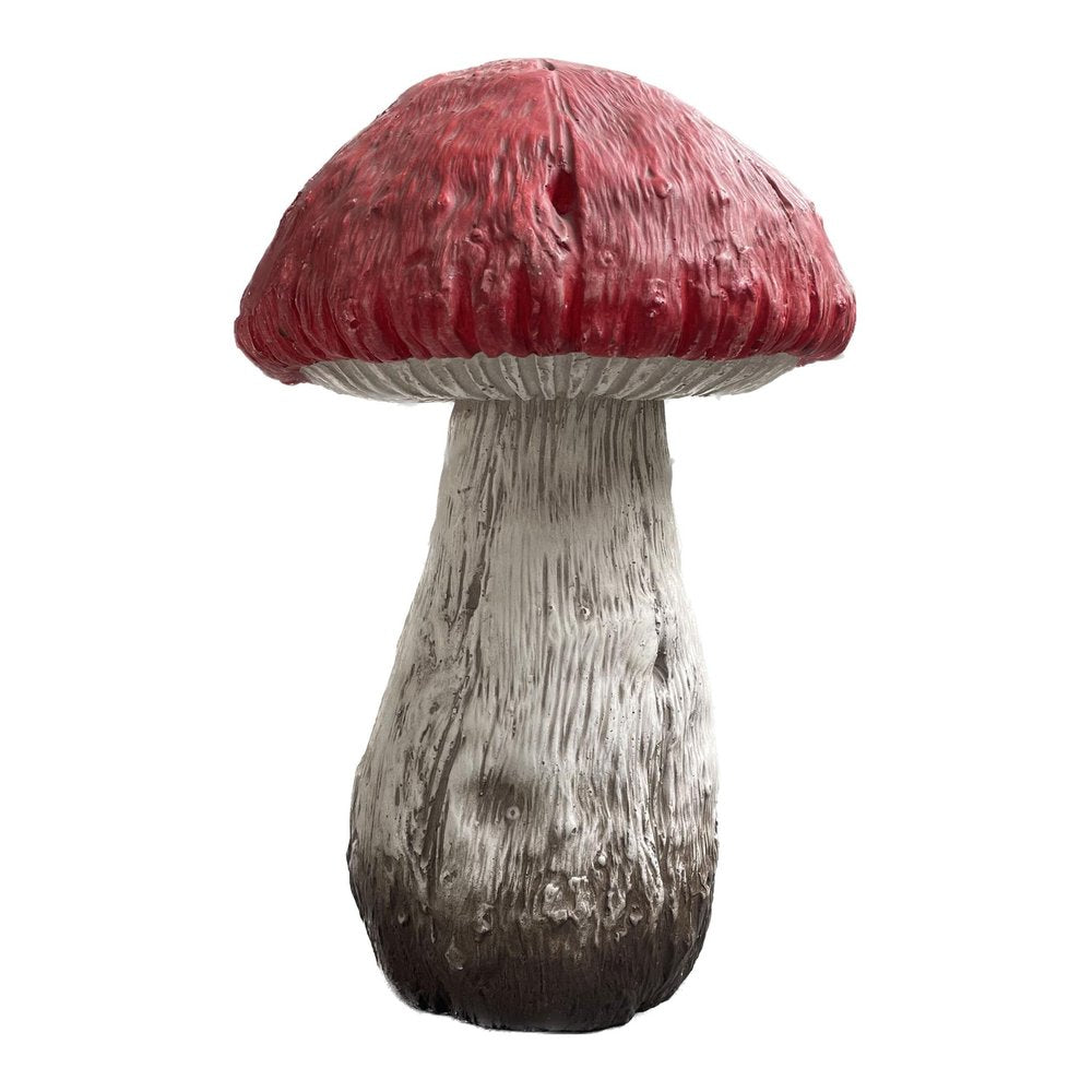 15" Red And White Polyresin Mushroom Outdoor Statue HomeRoots