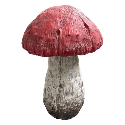 15" Red And White Polyresin Mushroom Outdoor Statue HomeRoots