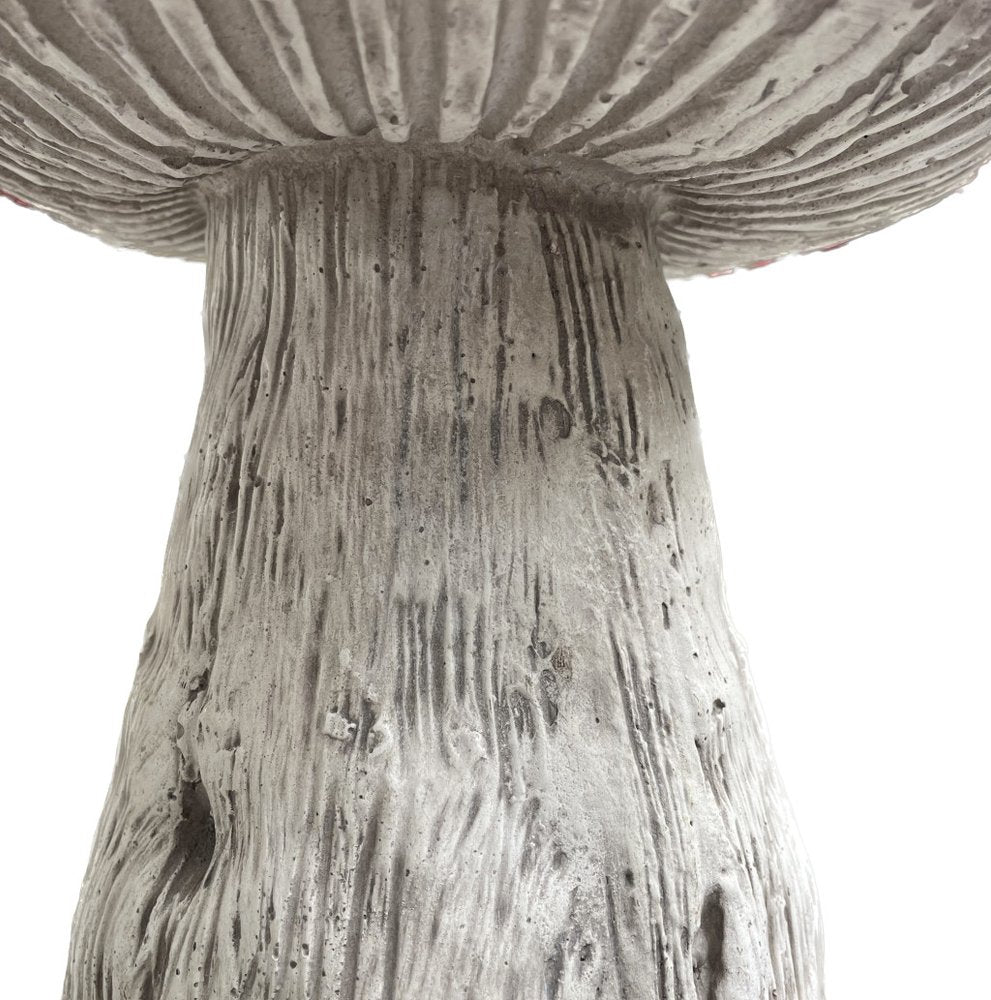 15" Orange And White Polyresin Mushroom Outdoor Statue HomeRoots