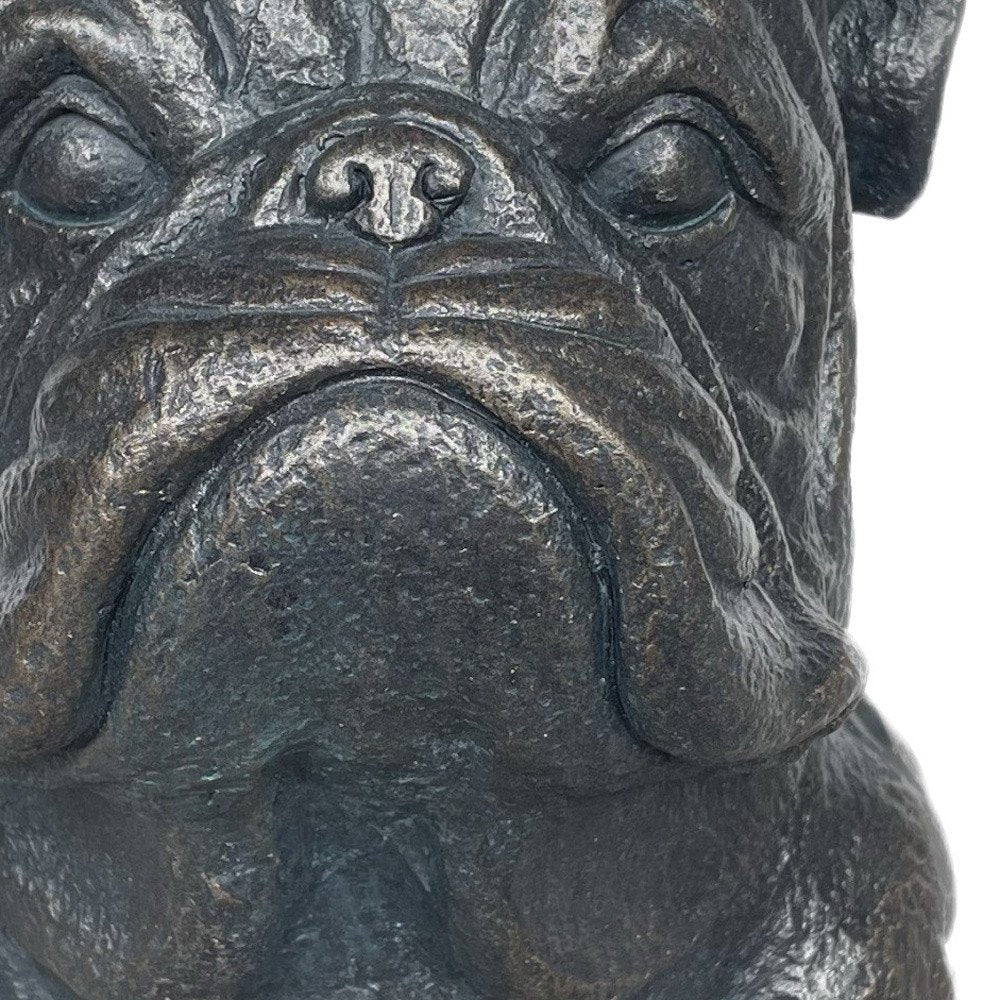 16" Black Polyresin Dog Outdoor Statue HomeRoots