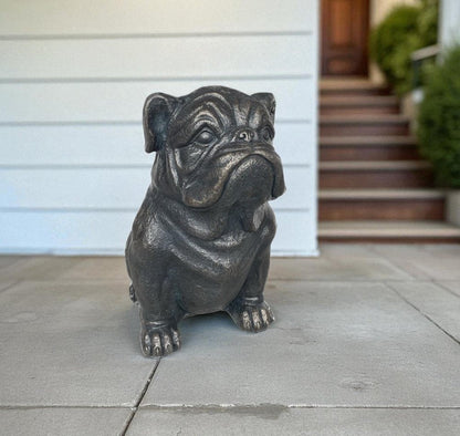 16" Black Polyresin Dog Outdoor Statue HomeRoots