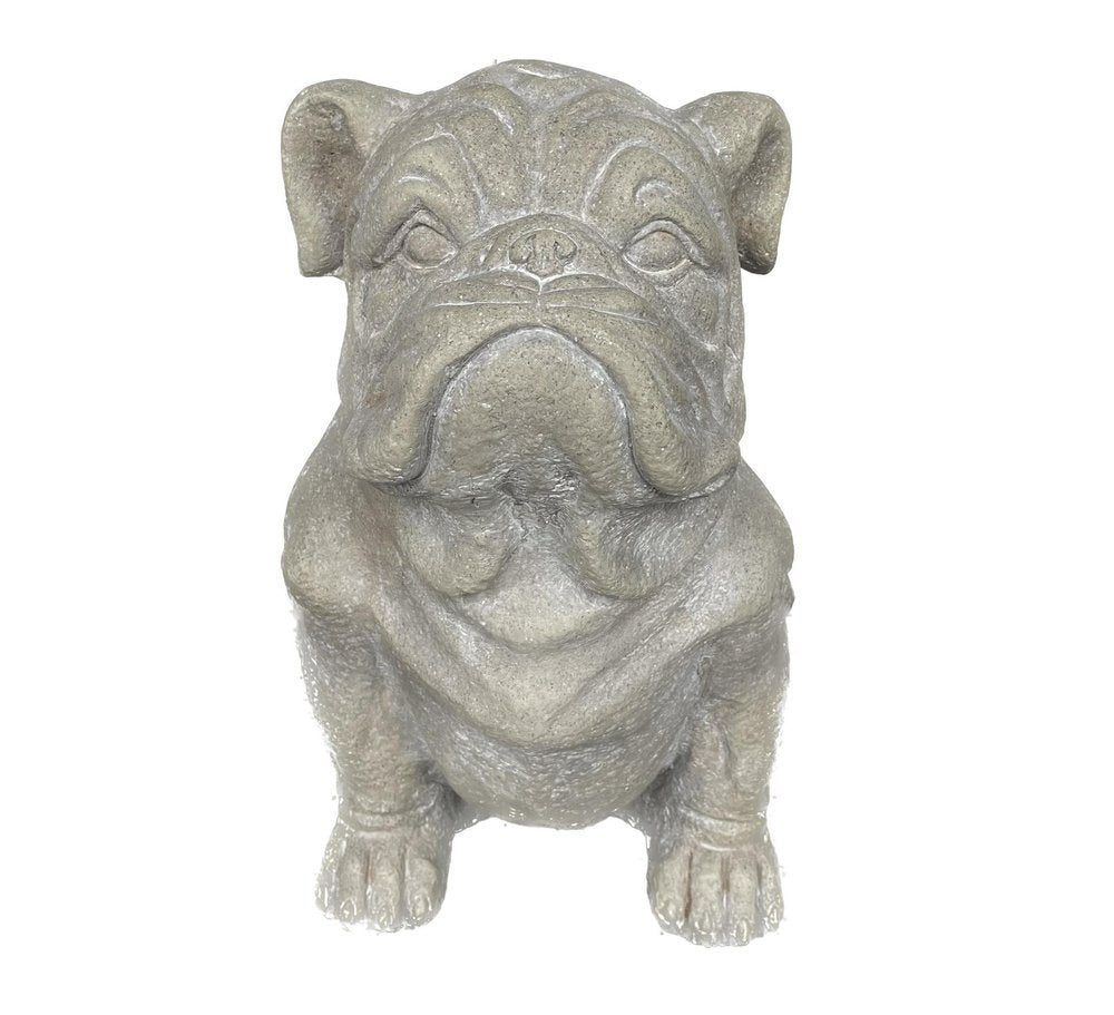 16" Gray Polyresin Dog Hand Painted Statue HomeRoots