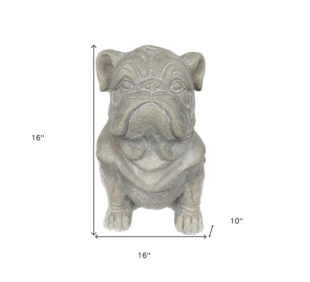 16" Gray Polyresin Dog Hand Painted Statue HomeRoots