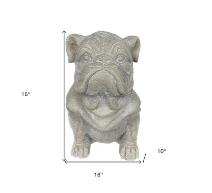 16" Gray Polyresin Dog Hand Painted Statue HomeRoots