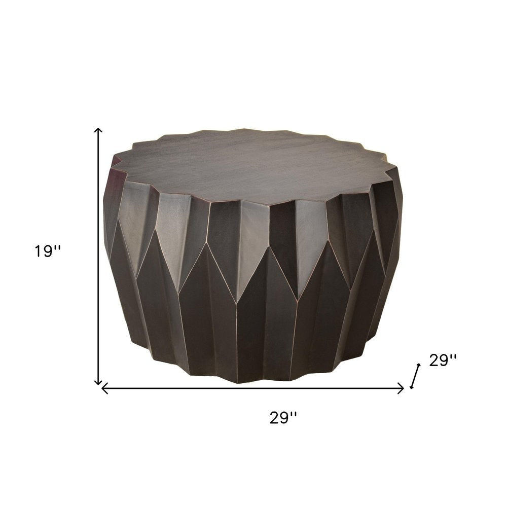 29" Black Solid Wood Round Coffee Table HomeRoots