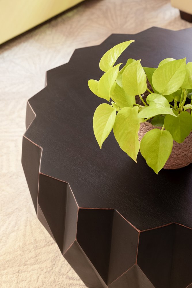 29" Black Solid Wood Round Coffee Table HomeRoots