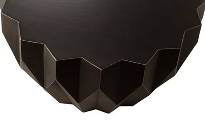29" Black Solid Wood Round Coffee Table HomeRoots