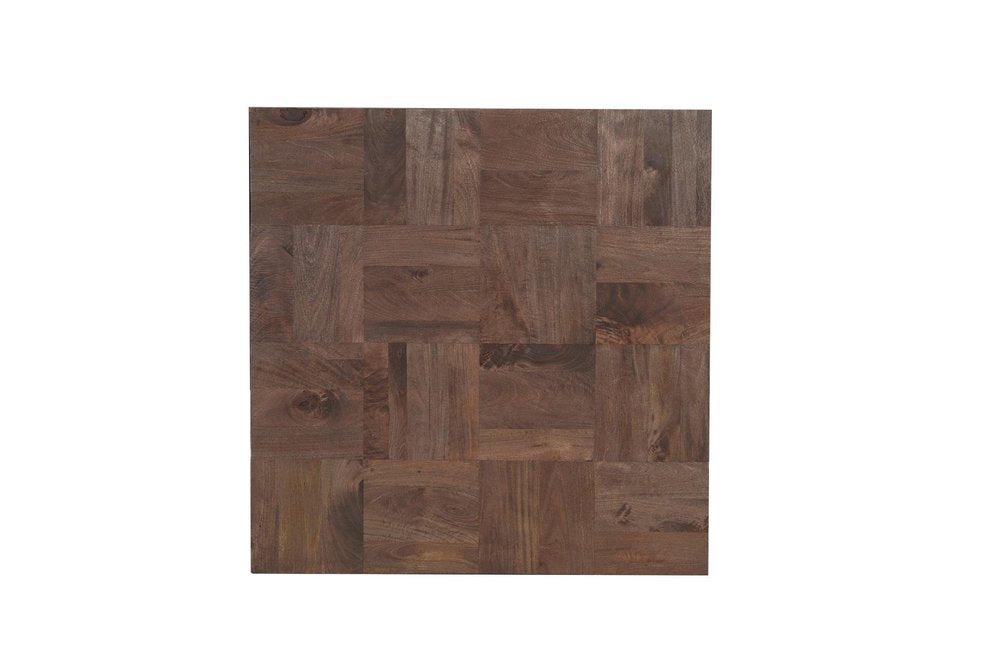40" Dark Brown and Black Solid Wood Square Block Coffee Table HomeRoots