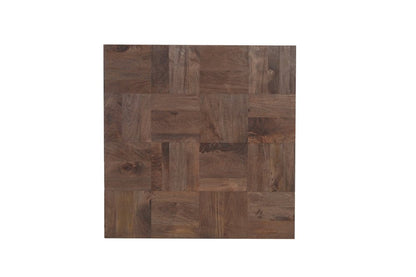 40" Dark Brown and Black Solid Wood Square Block Coffee Table HomeRoots