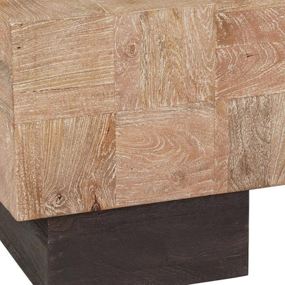 22" Black And Brown Solid Wood Square End Table HomeRoots