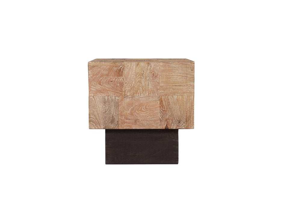 22" Black And Brown Solid Wood Square End Table HomeRoots