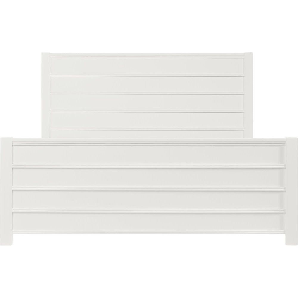 White Shiplap Texture Solid Wood Queen Bed Frame HomeRoots