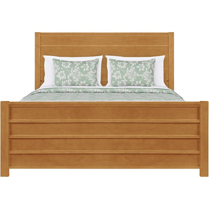 Brown Ribbed Texture Solid Wood Queen Bed Frame HomeRoots