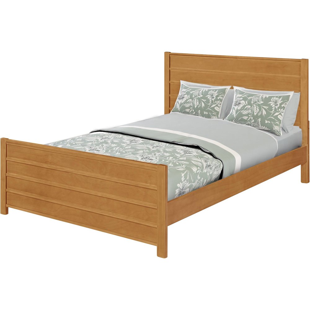 Brown Ribbed Texture Solid Wood Queen Bed Frame HomeRoots
