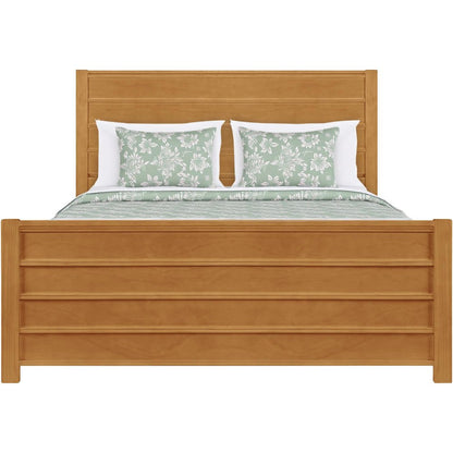 Brown Ribbed Texture Solid Wood Queen Bed Frame HomeRoots