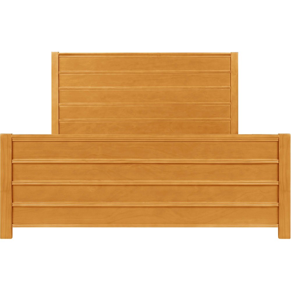 Brown Ribbed Texture Solid Wood Queen Bed Frame HomeRoots