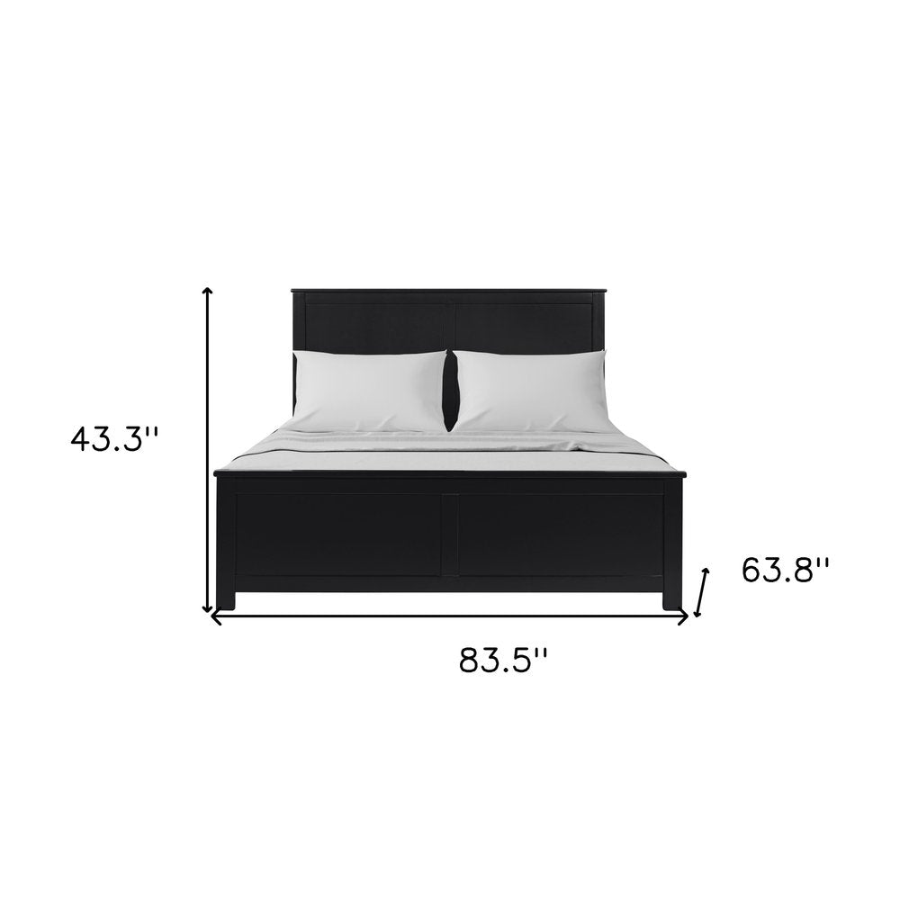 Black Solid Wood Queen Bed Frame HomeRoots