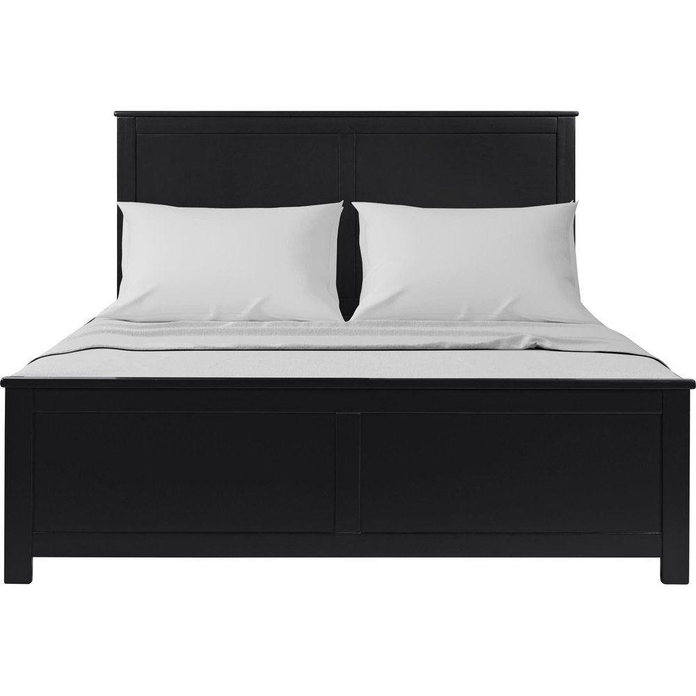 Black Solid Wood Queen Bed Frame — view 1