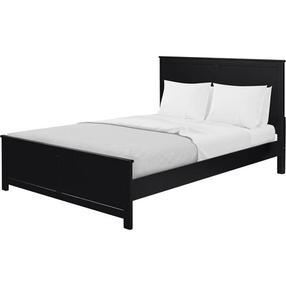 Black Solid Wood Queen Bed Frame HomeRoots