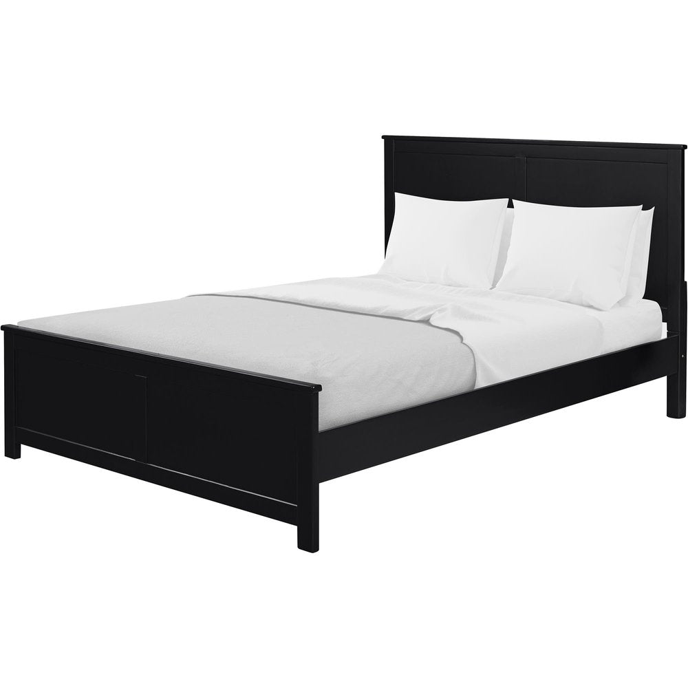 Black Solid Wood Queen Bed Frame — view 2