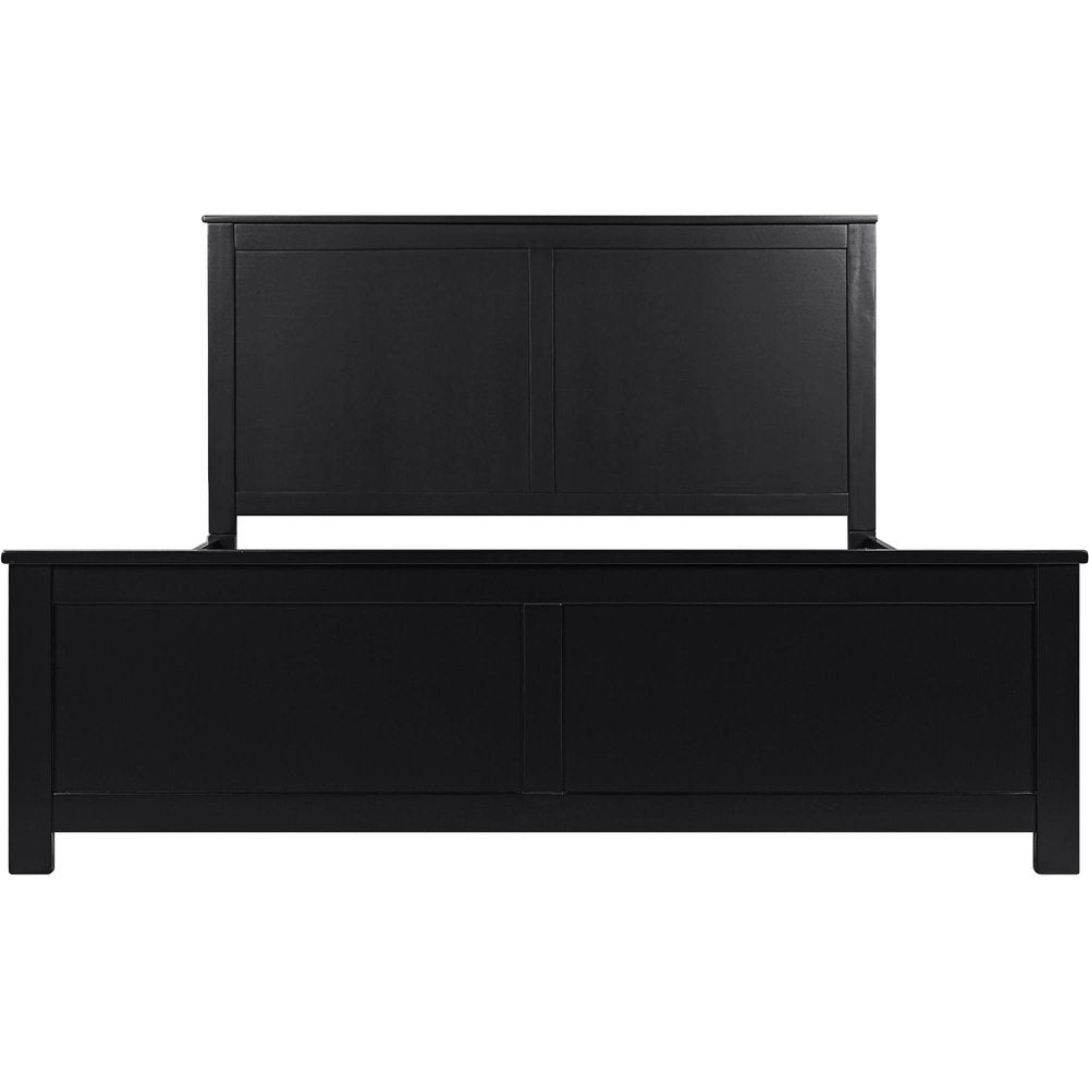 Black Solid Wood Queen Bed Frame HomeRoots