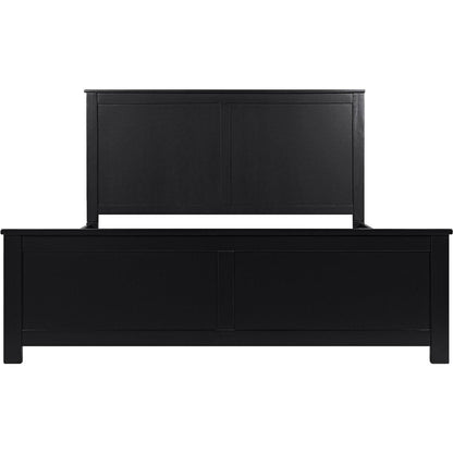 Black Solid Wood Queen Bed Frame HomeRoots