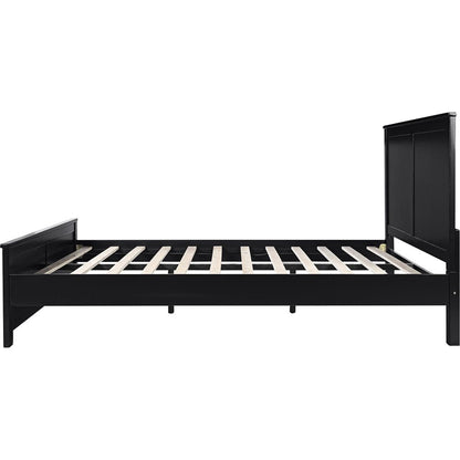 Black Solid Wood Queen Bed Frame HomeRoots