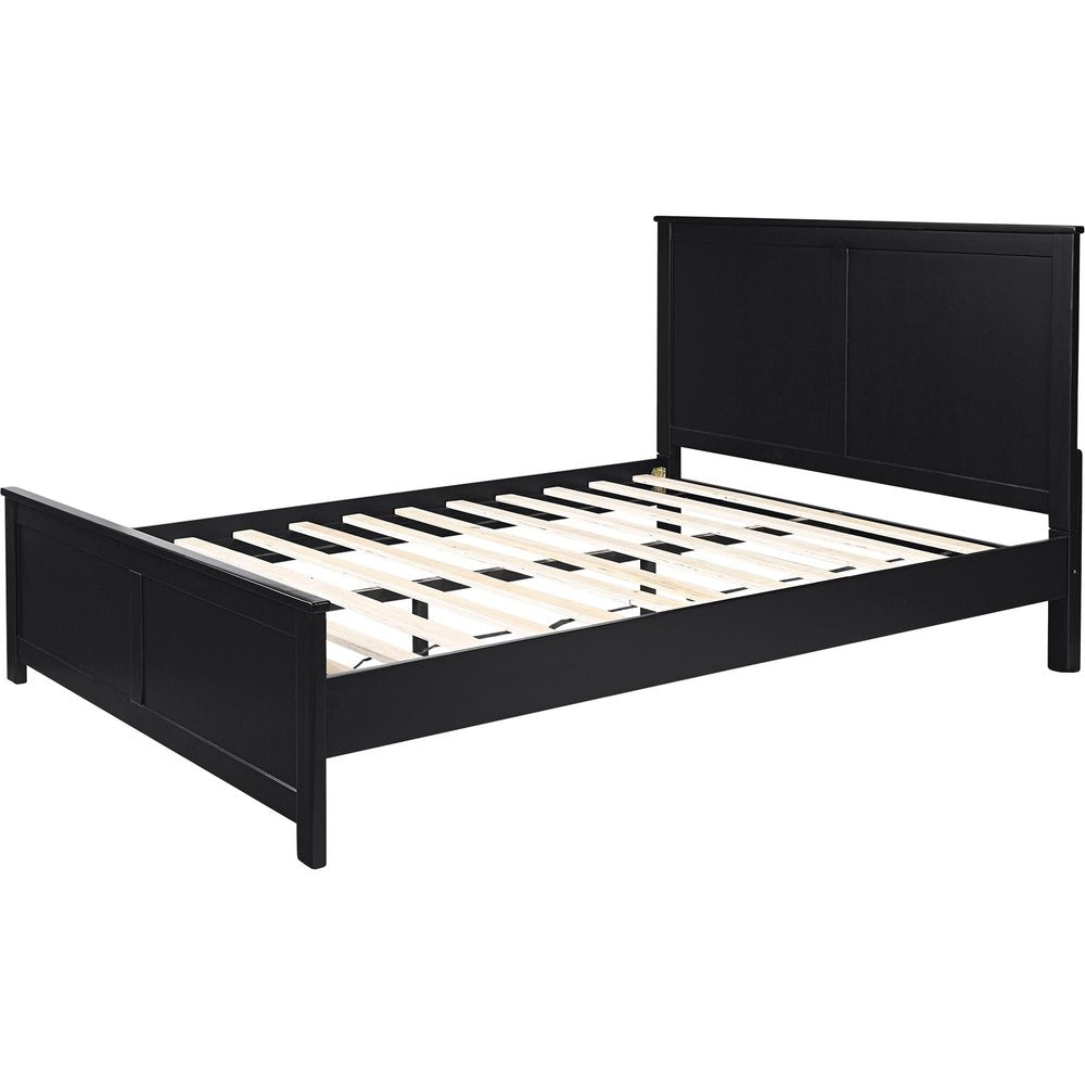 Black Solid Wood Queen Bed Frame — view 6