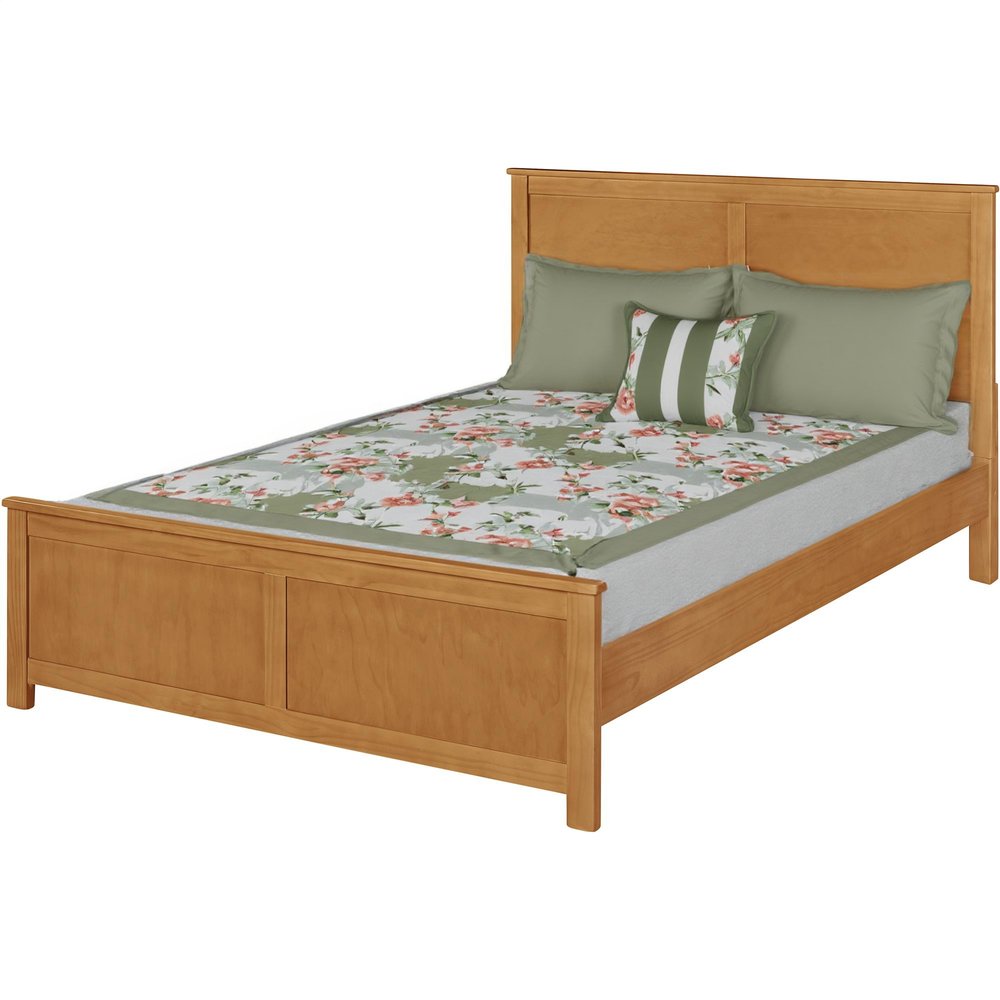 Brown Solid Wood Queen Bed Frame — view 7