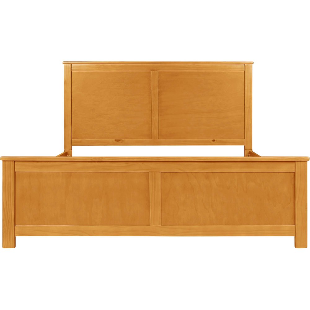 Brown Solid Wood Queen Bed Frame — view 1