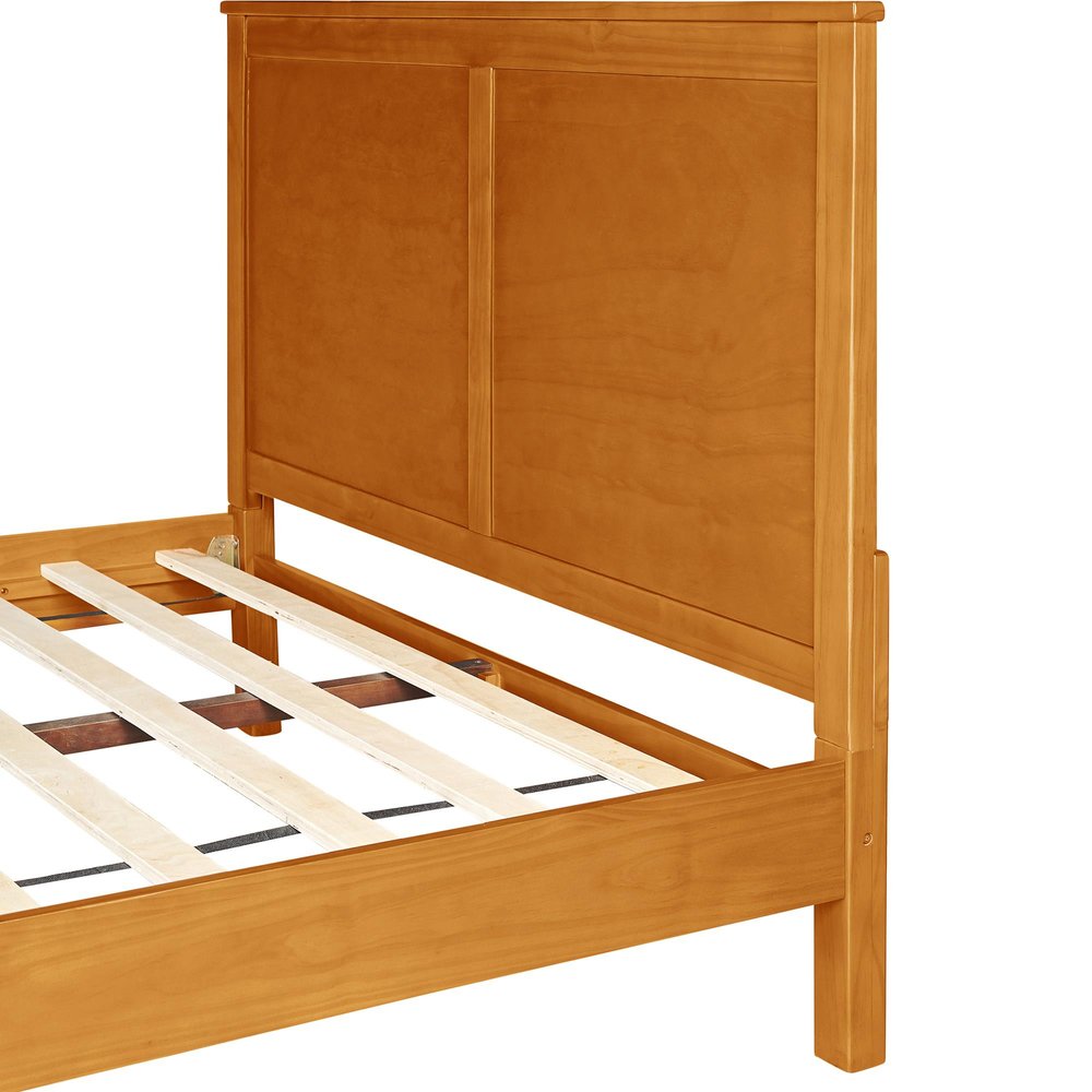 Brown Solid Wood Queen Bed Frame HomeRoots