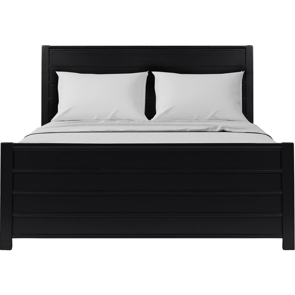 Three Piece Black Solid Wood Bedroom Set HomeRoots