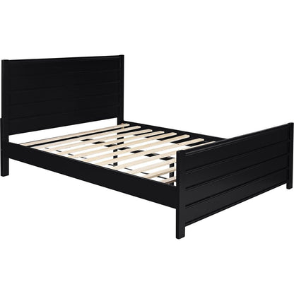 Three Piece Black Solid Wood Bedroom Set HomeRoots