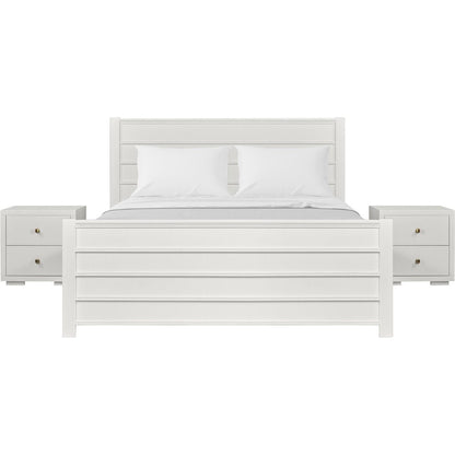 White Shiplap Texture Solid Wood King Bed Frame With Drawers HomeRoots
