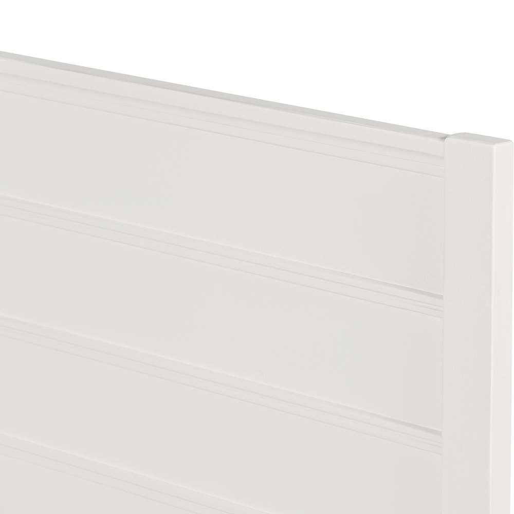 White Shiplap Texture Solid Wood King Bed Frame With Drawers — view 5