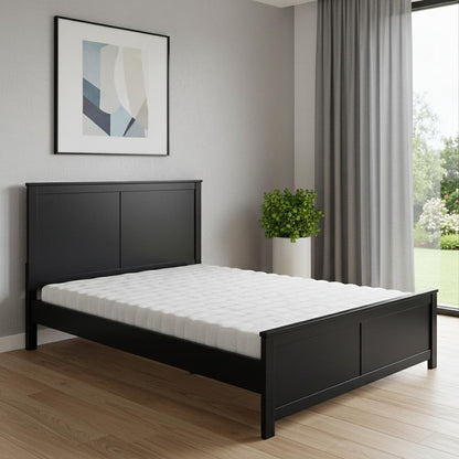 Black Solid Wood Queen Bed Frame With Drawers HomeRoots