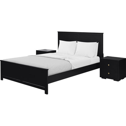 Black Solid Wood Queen Bed Frame With Drawers HomeRoots