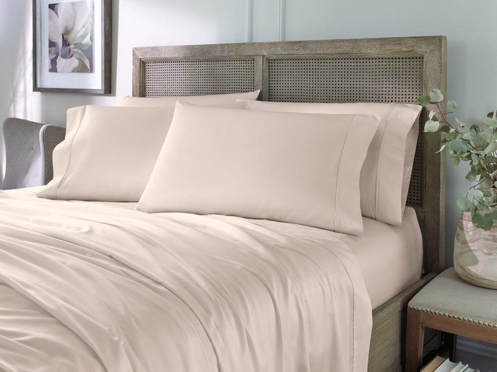 Six Piece Blush Tencel Lyocell King Sheet Set HomeRoots